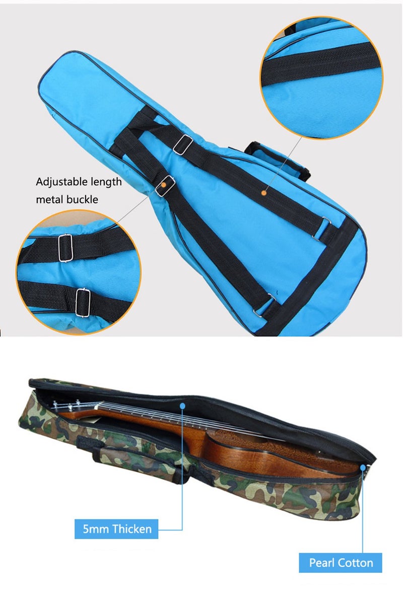 HOT SEAL Waterproof Durable Colorful Ukulele Case Bag with Storage (26in, black) - Image 4